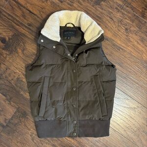 Banana Republic Dark Brown Vest with Cream Collar
